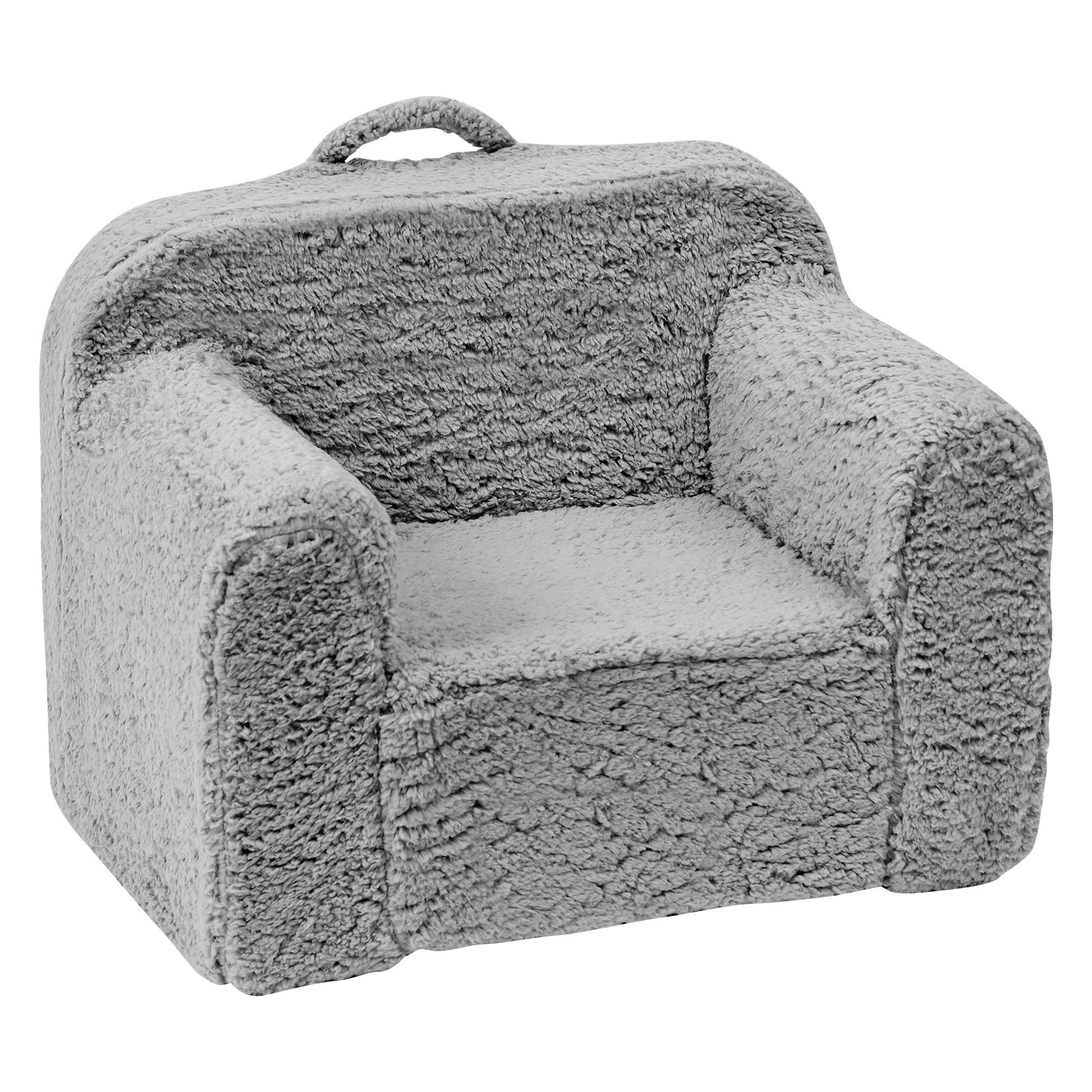 gray VEVOR kids armchair with plush fabric and a carrying handle.