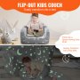 VEVOR Fold-out Kids Sofa, Glow-in-the-Dark Kids Couch Chair, 2-in-1 Children Convertible Sofa to Lounger, Extra Soft Flip-out Toddler Couch for Siting and Sleeping, for Bedroom and Playroom