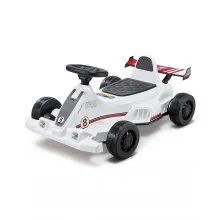Electric Go Kart 6V Drift Go Cart for Kids Ages 2+ Strong Motor White