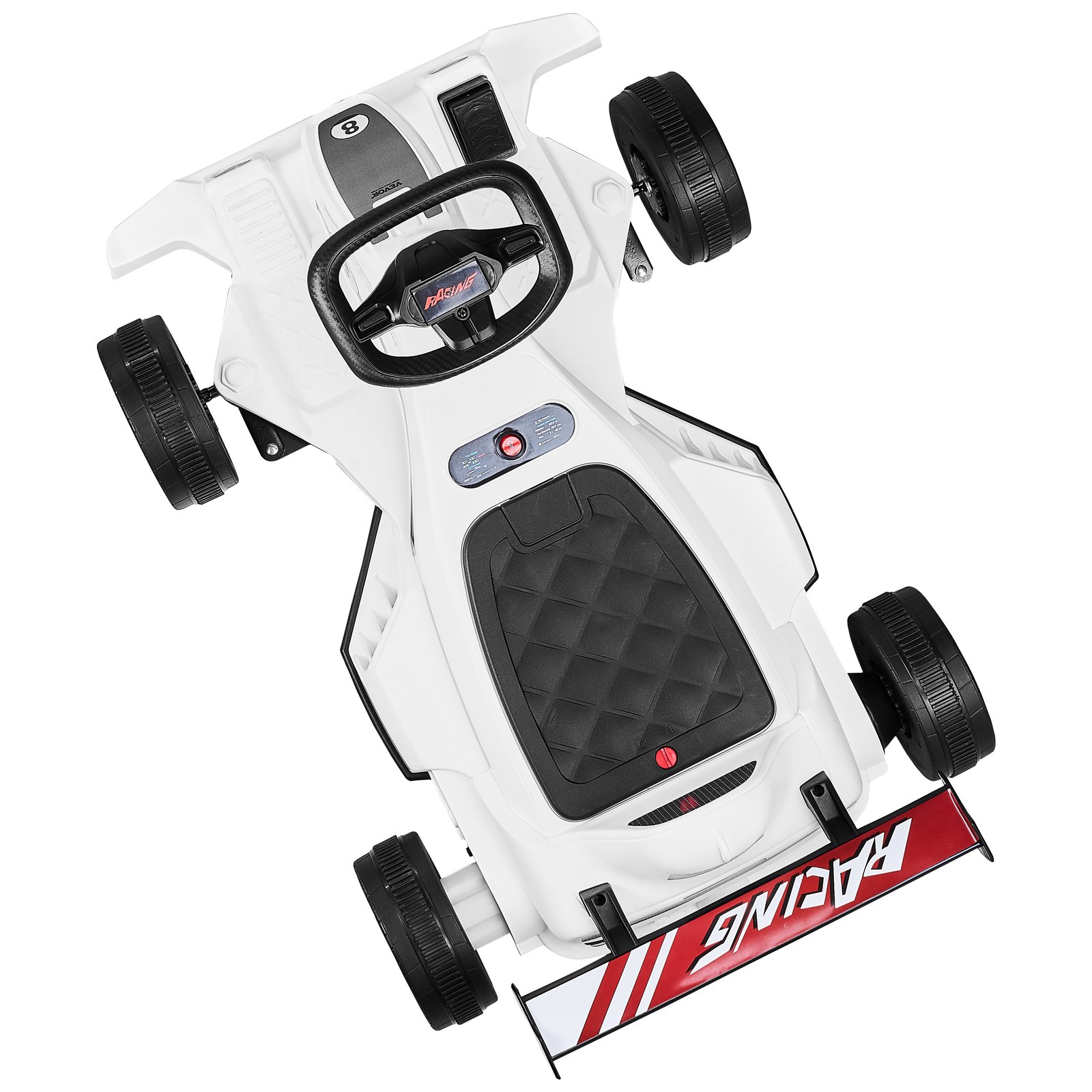 VEVOR Electric Go Kart, 6V 4.5Ah Battery, Pedal Go Kart Portable Outdoor Race Toy for Kids Ages 2+, 20000 RPM Motor, 2 MPH Constant Speed, LED Headlight & Horn, Non-slip Tires, 44 lbs Max Load, White