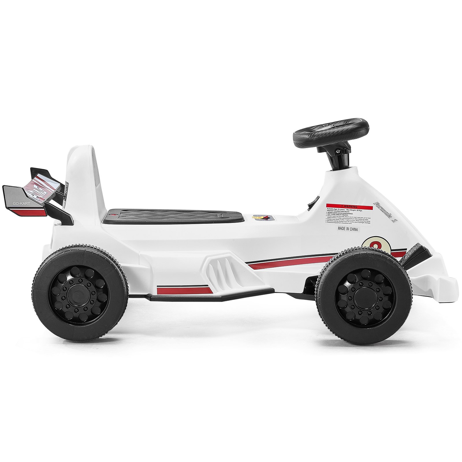 VEVOR Electric Go Kart, 6V 4.5Ah Battery, Pedal Go Kart Portable Outdoor Race Toy for Kids Ages 2+, 20000 RPM Motor, 2 MPH Constant Speed, LED Headlight & Horn, Non-slip Tires, 44 lbs Max Load, White