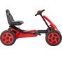 VEVOR Kids Pedal Go Kart, 4 Wheel Off-Road Pedal Go Cart Ride On Toy for Kids, Steering Wheel, Adjustable Seat, Non-slip Big Wheels, Outdoor Racer Ride On Pedal Car for Boys & Girls Ages 3-8, Red