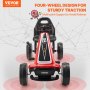 Christmas Gifts! VEVOR Go Kart 4 Wheel Pedal Ride On Toy for Kids Adjustable Seat Hand Brake Red