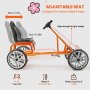 Christmas Gifts! VEVOR Go Kart 4 Wheel Pedal Ride On Toy for Kids Adjustable Seat Hand Brake Red