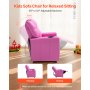 VEVOR Kids Reclining Chair PU Leather Toddler Recliner with Cup Holder (Pink)