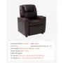 VEVOR Kids Reclining Chair, Toddler Recliner with Cup Holder, 101° to 121° Adjustable Backrest, Easy-to-Clean PU Leather Recliner Couch with Footrest, 41 kg Load, for Boys & Girls, Children (Brown)