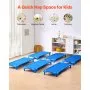 VEVOR Stackable Kiddie Cot, Pack of 6,  Portable Toddler Nap Cots, Standard Size 52" L x 23" W Daycare Cots for Kids, Preschool Classroom Daycare Beds for Sleeping, Resting, Naptime, Blue