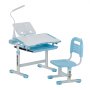 VEVOR Kids Study Chair and Desk Set, Study Desk and Chair for Kids with Table Lamp, Adjustable Height & 0-40° Tilted Desktop Kids Desk and Chair, Children Study Table for Bedroom & Study Room, Blue
