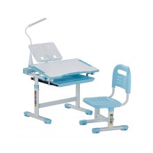 VEVOR Study Chair Set, Children Study Chair with Adjustable Height & 0-40° Tilted Desktop, Children Study Chair Set for Classroom & Study Room, Blue