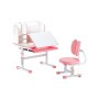VEVOR Kids Desk and Chair Set, Study Desk and Chair for Kids with Bookshelf & Storage Drawer, Adjustable Height & 0-40° Tilted Desktop Desk and Chair, Study Table for Bedroom & Study Room, Pink