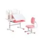 VEVOR Kids Study Chair and Desk Set, Study Desk and Chair for Kids with Bookshelf & Storage Drawer, Adjustable Height & 0-40° Tilted Desktop Desk and Chair, Study Table for Bedroom & Study Room, Pink