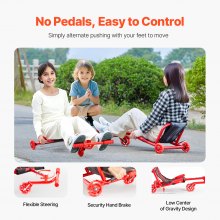 Ride on Scooter 198 lbs Powered by Zig-Zag Motion Drift Cart for Kids Ages 10+