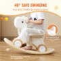 VEVOR 3 in 1 Rocking Horse for Toddlers 1-3 Years, Baby Rocking Horse with Detachable Balance Board and 4 Smooth Wheels, Support up to HDPE Material 80 lbs Kids Ride on Toy, 40° Swinging, White