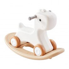 VEVOR 3 σε 1 κουνιστό άλογο για νήπια 1-3 ετών, μωρό κουνιστό άλογο με αποσπώμενη σανίδα ισορροπίας και 4 λείες ρόδες, υποστήριξη έως και 80 λίβρες HDPE Material Kids Ride on Toy, 40° Swinging, Λευκό