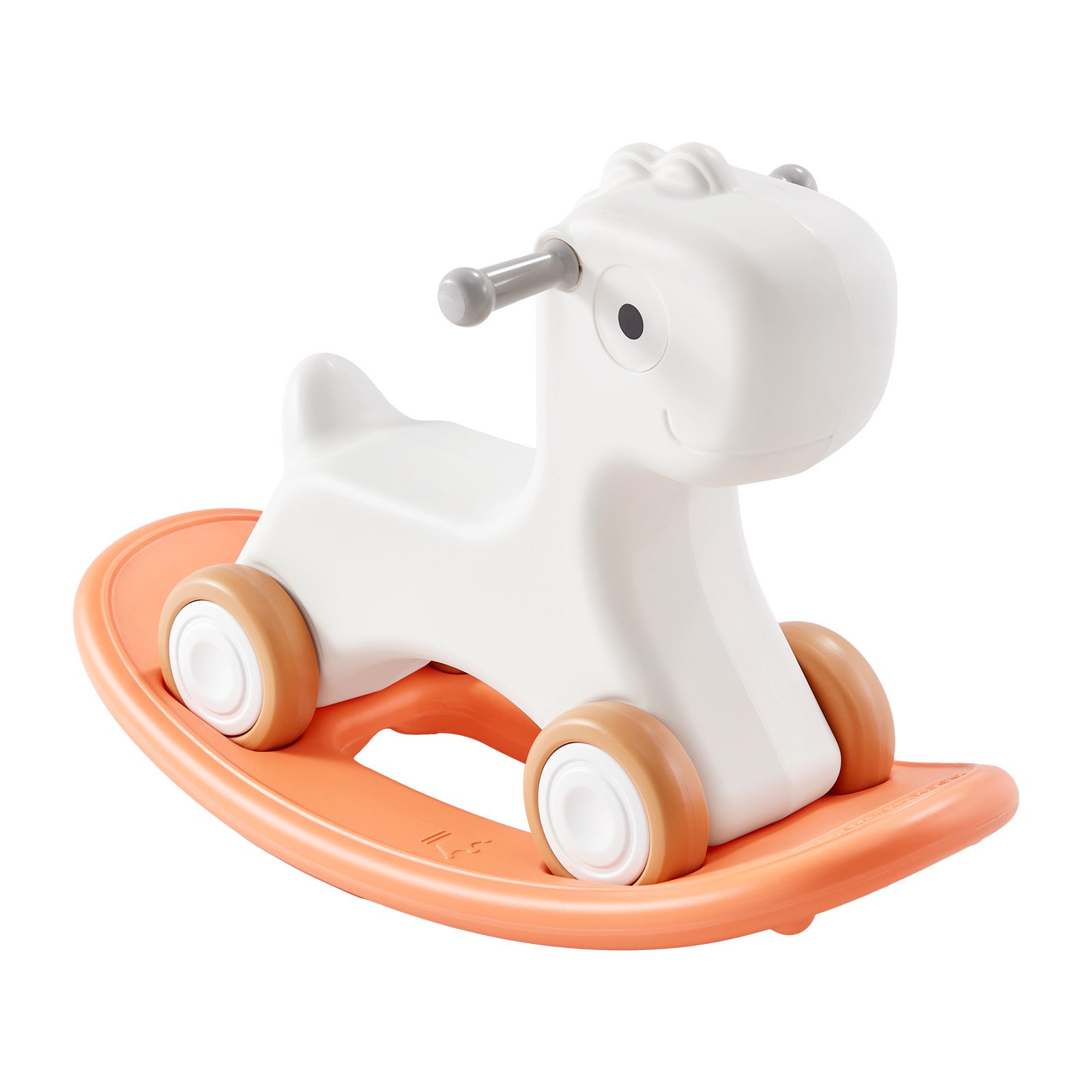 VEVOR Toddler Rocking Horse 3-in-1, Convertible to Balance Board, Equipped with 4 Gentle Wheels, Durable HDPE, Supports Children up to 80 lbs, 40° Swing Range, in Vibrant Red