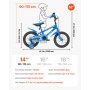VEVOR Kids Bike, 356 mm BMX Style Children Bicycle, Rider Height 2.95 ft - 3.77 ft, Training Wheels Included, Sturdy and Easy to Assemble, Toddler Bike for Boys & Girls Learning to Ride, Blue