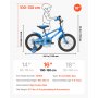 VEVOR Kids Bike, 406 mm BMX Style Children Bicycle, Rider Height 3.28 ft - 4.27 ft, Training Wheels Included, Sturdy and Easy to Assemble, Toddler Bike for Boys & Girls Learning to Ride, Blue