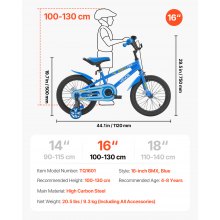 VEVOR Kids Bike 16 Inches BMX Style Children Bicycle for Boys & Girls Aged 4-8