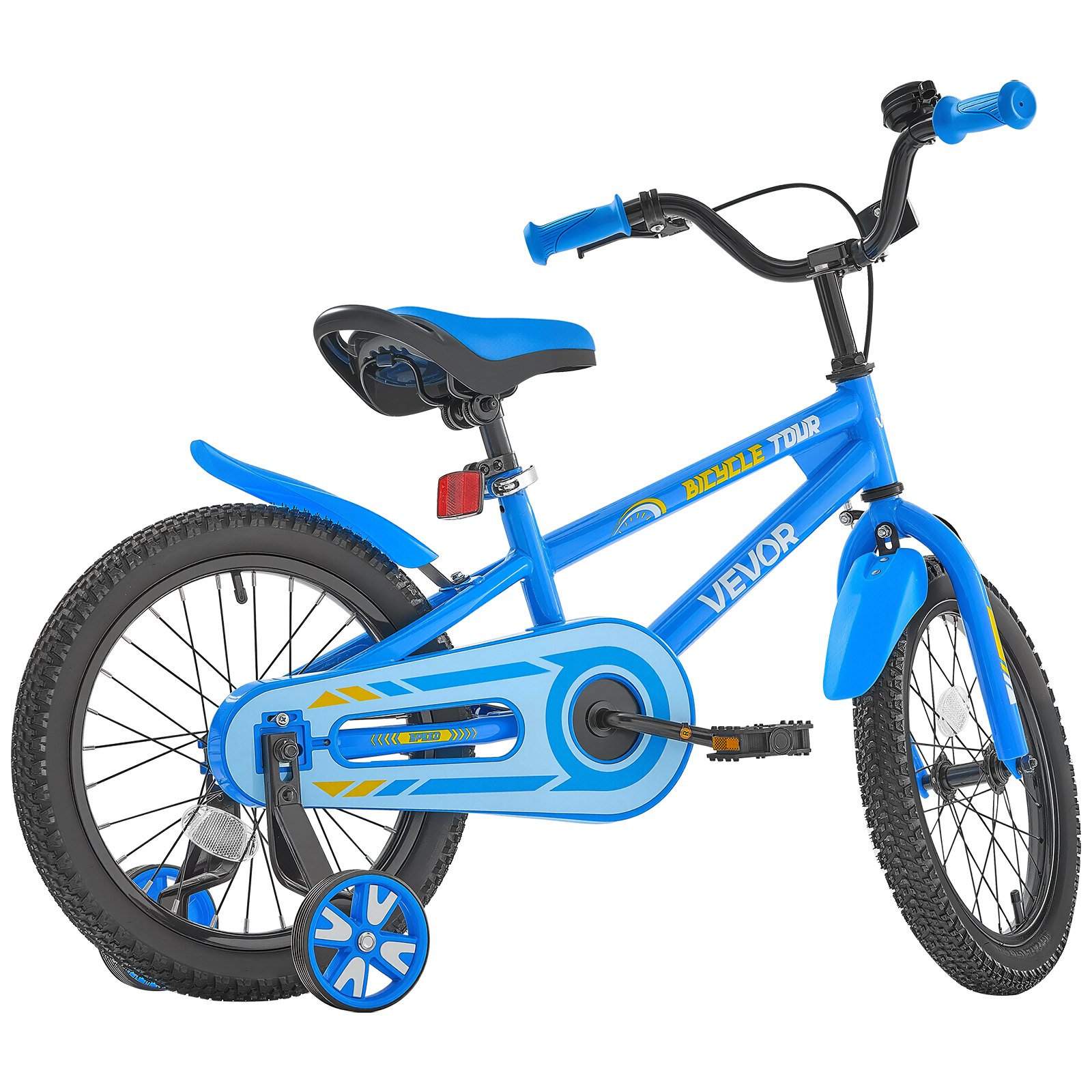 VEVOR Kids Bike, 406 mm BMX Style Children Bicycle, Rider Height 3.28 ft - 4.27 ft, Training Wheels Included, Sturdy and Easy to Assemble, Toddler Bike for Boys & Girls Learning to Ride, Blue