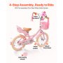 VEVOR Kids Bike 16 Inches Princess Style Children Bicycle for Girls Aged 4-8