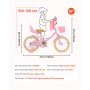 VEVOR Kids Bike, 406 mm Princess Style Children Bicycle with Streamers & Basket, Rider Height 3.28 ft - 4.27 ft, Doll Seat & Training Wheels Included, Toddler Bike for Girls Learning to Ride, Pink