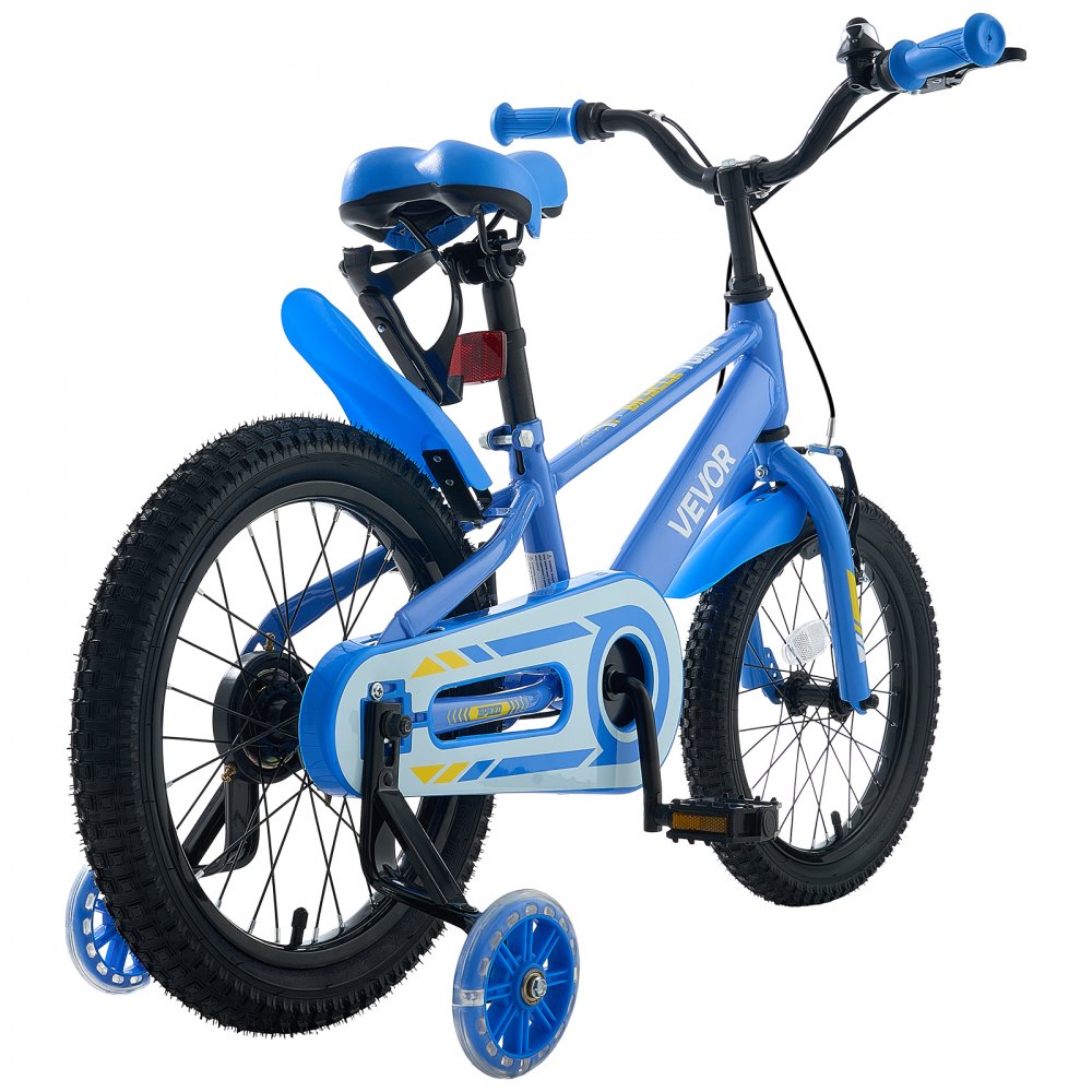 VEVOR Kids Bike, 16 Inch Children Bicycle, Training Wheels BMX Style Blue, for Boys Girls Ages 4-7, Adjustable Seat & Handlebar, Front Brake and Rear Drum Brake, Cup Holder, High-Carbon Steel Frame