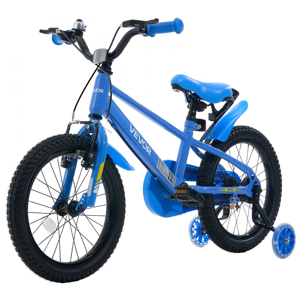 VEVOR Kids Bike, 16 Inch Children Bicycle, Training Wheels BMX Style Blue, for Boys Girls Ages 4-7, Adjustable Seat & Handlebar, Front Brake and Rear Drum Brake, Cup Holder, High-Carbon Steel Frame