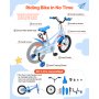 VEVOR Kids Bike, 16 Inch Children Bicycle, Training Wheels BMX Style Blue, for Boys Girls Ages 4-7, Adjustable Seat & Handlebar, Front Brake and Rear Drum Brake, Cup Holder, High-Carbon Steel Frame