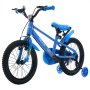 VEVOR Kids Bike, 16 Inch Children Bicycle, Training Wheels BMX Style Blue, for Boys Girls Ages 4-7, Adjustable Seat & Handlebar, Front Brake and Rear Drum Brake, Cup Holder, High-Carbon Steel Frame