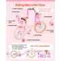 VEVOR Kids Bike, 16 Inch Children Bicycle, Training Wheels Princess Pink, for Girls Ages 4-7, Adjustable Seat, Front Brake and Rear Drum Brake, Front Basket, Doll Seat, High-Carbon Steel Frame