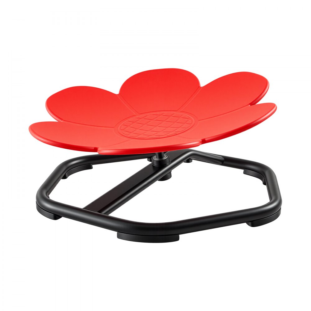 VEVOR Spinning Chair for Autistic Kids Ages 3-12 Autism Sensory Toy 100 kg, Sensory Swivel Seat Products for Children with ADHD, Training Body Coordination Balance, 525 mm x 525 mm, Flower Shape, Red