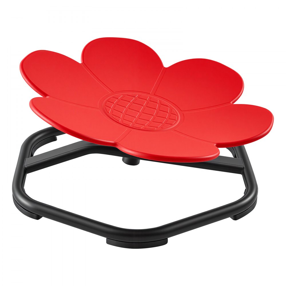 VEVOR Spinning Chair for Autistic Kids Ages 3-12 Autism Sensory Toy 100 kg, Sensory Swivel Seat Products for Children with ADHD, Training Body Coordination Balance, 525 mm x 525 mm, Flower Shape, Red