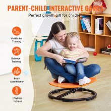 VEVOR Elephant Kids Swivel Chair, 220 LBS Capacity, 360° Spinning Chair, Autistic Kids Sensory Toy Chair with Non-Slip Metal Base, Toddler Sit and Spin Chair for Coordination Balance Focus Orange