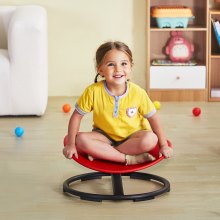 VEVOR Kids Swivel Chair, 220 LBS Capacity, Sensory Spinning Chair, Autistic Kids Sensory Toy Chair with Non-Slip Metal Base, Toddler Sit and Spin Chair for Coordination Balance Focus Training Red