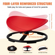 VEVOR Kids Swivel Chair, 220 LBS Capacity, Sensory Spinning Chair, Autistic Kids Sensory Toy Chair with Non-Slip Metal Base, Toddler Sit and Spin Chair for Coordination Balance Focus Training Red