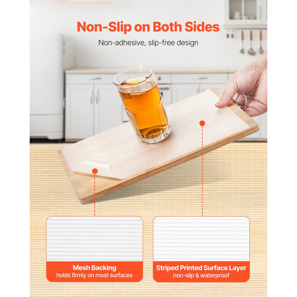 VEVOR Drawer and Shelf Liner for Kitchen Cabinet, Non-Adhesive Non-Slip Thick Refrigerator Liners, Waterproof Shelf Paper, Cupboard Bathroom Drawer Mats, EVA Fridge Lining for Shelves, Clear, 23 FT