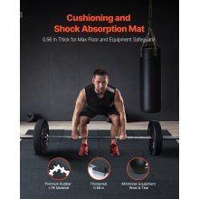 VEVOR 12 PCS 0.56" Thick Gym Floor Mats, 24" x 24" EVA Foam & Rubber Top Interlocking Workout Floor Mats with 48 sq.ft Coverage, Waterproof Exercise Puzzle Flooring for Gym, Home, Garage, Basement, Black & Blue