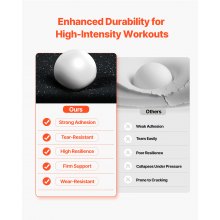 VEVOR 12 PCS 0.56" Thick Gym Floor Mats, 24" x 24" EVA Foam & Rubber Top Interlocking Workout Floor Mats with 48 sq.ft Coverage, Waterproof Exercise Puzzle Flooring for Gym, Home, Garage, Basement, Black & White