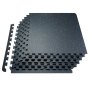 VEVOR 0.56" Thick Gym Floor Mats 25 Tiles Rubber Top with EVA Foam Black & Blue