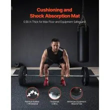 VEVOR 25 PCS 0.56" Thick Gym Floor Mats, 24" x 24" EVA Foam & Rubber Top Interlocking Workout Floor Mats with 100 sq.ft Coverage, Waterproof Exercise Puzzle Flooring for Gym, Home, Garage, Basement, Black & White