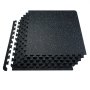 VEVOR 0.56" Thick Gym Floor Mats 6 Tiles Rubber Top with EVA Foam Black & White