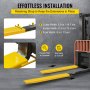 VEVOR Pallet Fork Extensions, 96" x 5.8" Forklift Attachments Strong Lifting Capacity w/ Powder Coating Surface, Light-Duty Steel Clamp-On Pallet Forks Fit for 5 Inches Forklifts, Loader, and Truck
