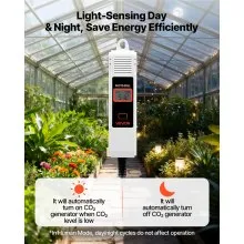 VEVOR Carbon Dioxide Monitoring Controller, Dual Outlets Carbon Dioxide Controller, CO2 Meter Monitor Day and Night Detection Feature, NDIR CO2 Sensor for Green House, Laboratories, Classrooms, Home