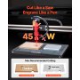 VEVOR 45W CO2 Laser Engraver, 300 x 200 mm, Desktop CO2 Laser Engraver Cutter Machine with Rotary Axis, Air Assist, Engraving Machine Compatible with LightBurn CorelDRAW GRBL, for Wood Acrylic Glass