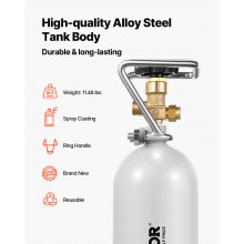 VEVOR CO2 Tank 4.41 lbs Aluminum Alloy Cylinder with DIN477 Valve TUV Approved