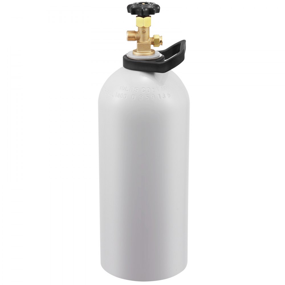 VEVOR CO2 Tank, 10 lbs New Aluminum Alloy Cylinder, CO2 Air Tank with Light Spray Coating, CGA320 Valve, Handle & Adjustable Pressure, DOT Approved Cylinder for Draft Beer Dispensing and Soda Maker