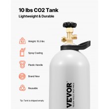 Réservoir de CO2 VEVOR Cylindre en alliage d'aluminium de 10 lb avec valve CGA320 homologué DOT