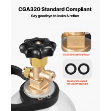 Réservoir de CO2 VEVOR Cylindre en alliage d'aluminium de 10 lb avec valve CGA320 homologué DOT