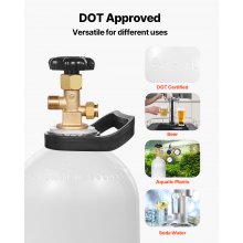 Réservoir de CO2 VEVOR 20 lb Nouveau cylindre en alliage d'aluminium avec tube siphon approuvé DOT