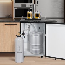 Réservoir de CO2 VEVOR 20 lb Nouveau cylindre en alliage d'aluminium avec tube siphon approuvé DOT